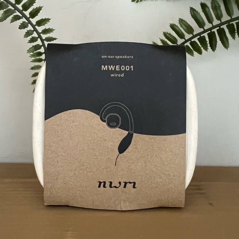 NWM Open Ear Earphones Wired NWM MWE001 Lightweight with Microphone Dark Brown